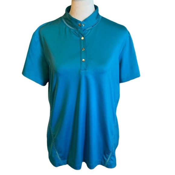 Tail Tops - Tail sport top. Sz L. Beautiful blue w/snaps. Perfect for tennis or golf!